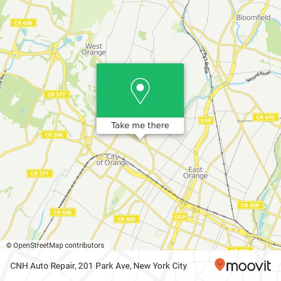 CNH Auto Repair, 201 Park Ave map