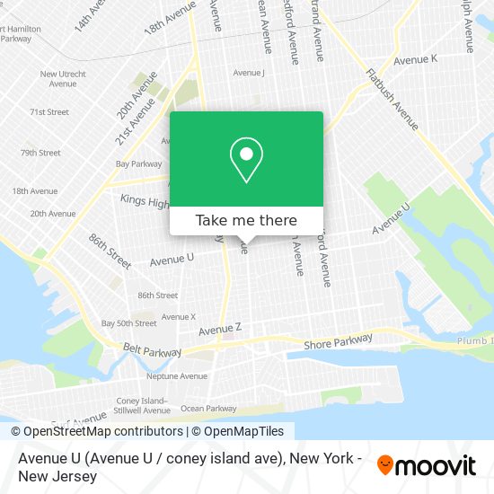 Avenue U (Avenue U / coney island ave) map