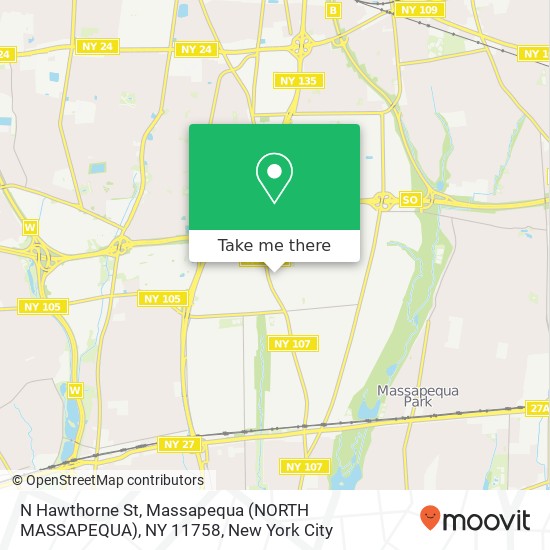 Mapa de N Hawthorne St, Massapequa (NORTH MASSAPEQUA), NY 11758