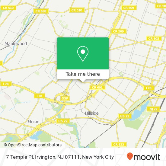 7 Temple Pl, Irvington, NJ 07111 map