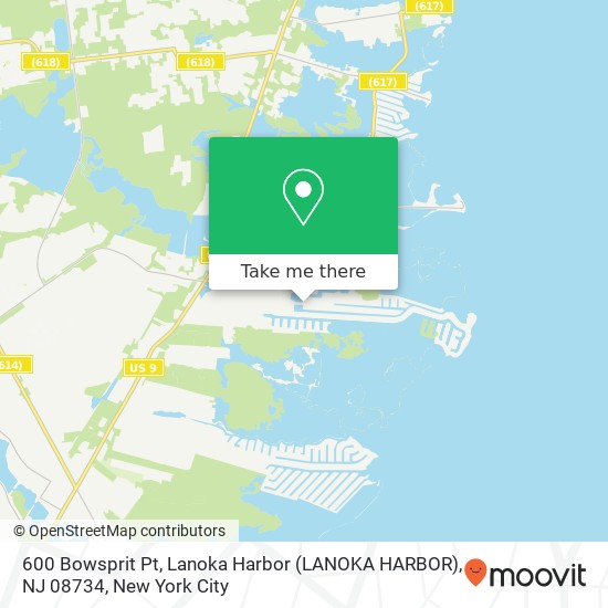 Mapa de 600 Bowsprit Pt, Lanoka Harbor (LANOKA HARBOR), NJ 08734