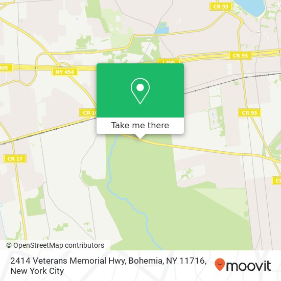 Mapa de 2414 Veterans Memorial Hwy, Bohemia, NY 11716
