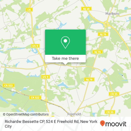 Mapa de Richardw Bessette CP, 524 E Freehold Rd