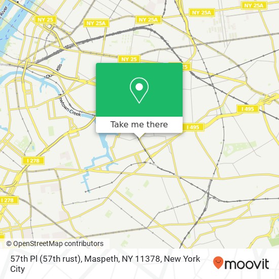Mapa de 57th Pl (57th rust), Maspeth, NY 11378