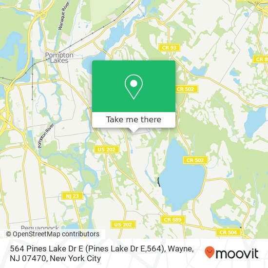 564 Pines Lake Dr E (Pines Lake Dr E,564), Wayne, NJ 07470 map