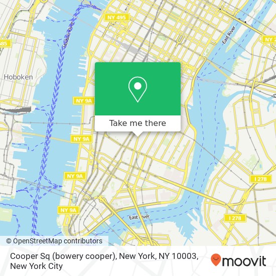 Cooper Sq (bowery cooper), New York, NY 10003 map