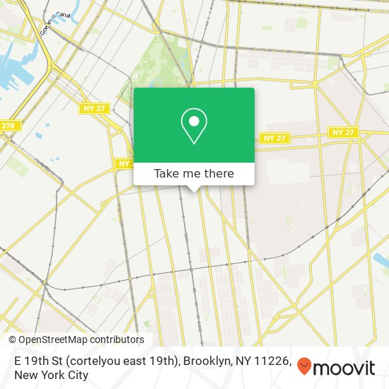 Mapa de E 19th St (cortelyou east 19th), Brooklyn, NY 11226