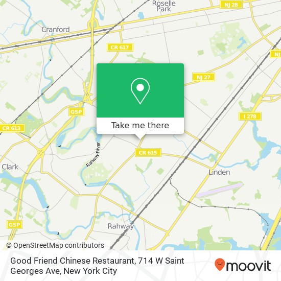 Mapa de Good Friend Chinese Restaurant, 714 W Saint Georges Ave