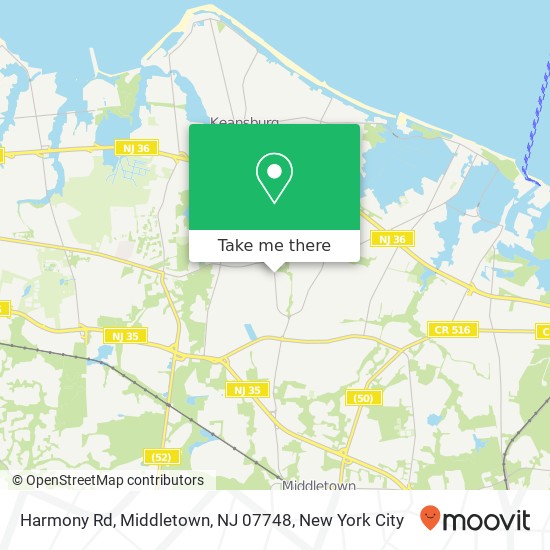 Mapa de Harmony Rd, Middletown, NJ 07748