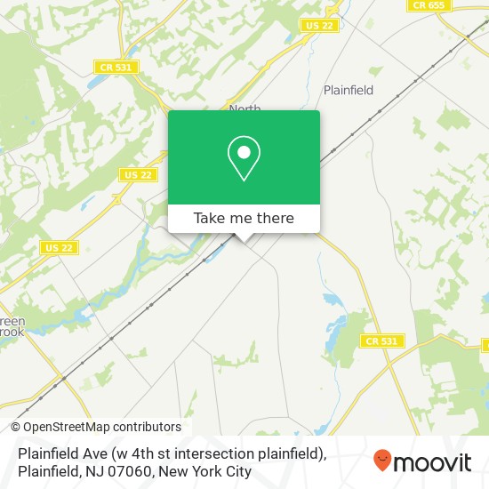 Mapa de Plainfield Ave (w 4th st intersection plainfield), Plainfield, NJ 07060