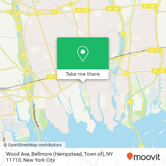 Mapa de Wood Ave, Bellmore (Hempstead, Town of), NY 11710