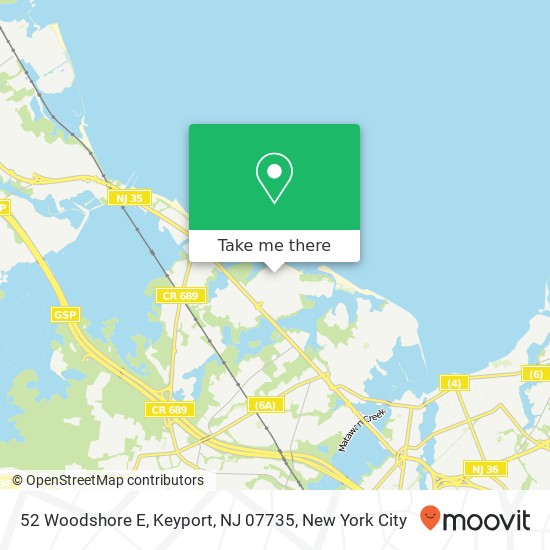 Mapa de 52 Woodshore E, Keyport, NJ 07735