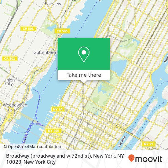 Mapa de Broadway (broadway and w 72nd st), New York, NY 10023