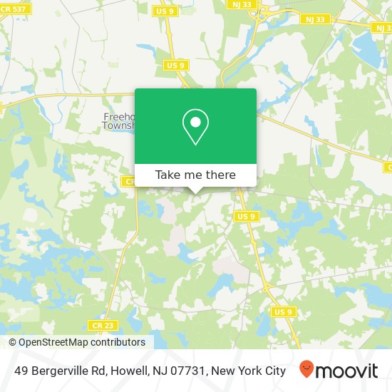 Mapa de 49 Bergerville Rd, Howell, NJ 07731