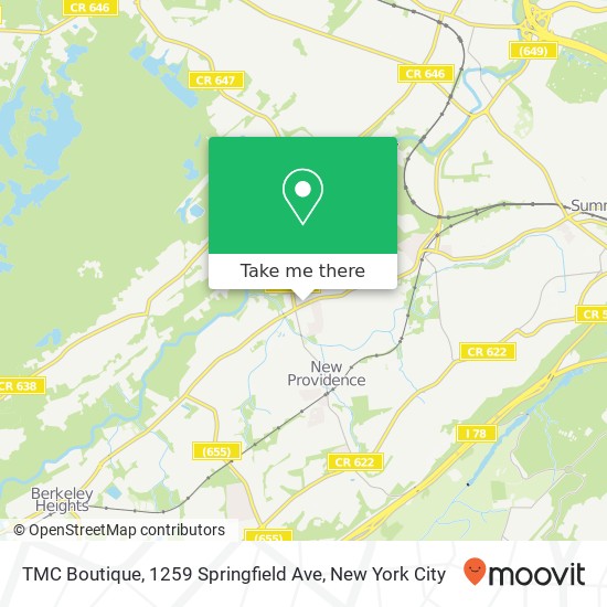 Mapa de TMC Boutique, 1259 Springfield Ave