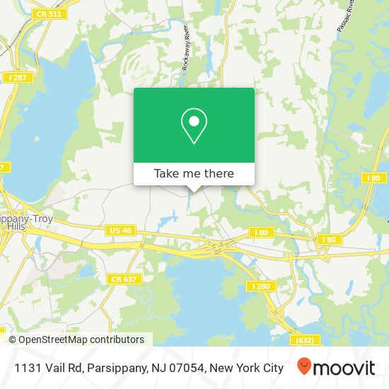 1131 Vail Rd, Parsippany, NJ 07054 map
