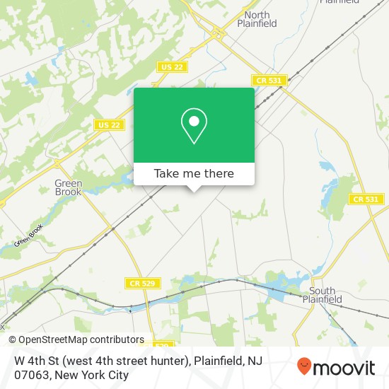 Mapa de W 4th St (west 4th street hunter), Plainfield, NJ 07063