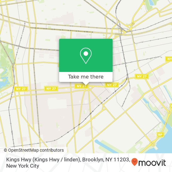 Mapa de Kings Hwy (Kings Hwy / linden), Brooklyn, NY 11203