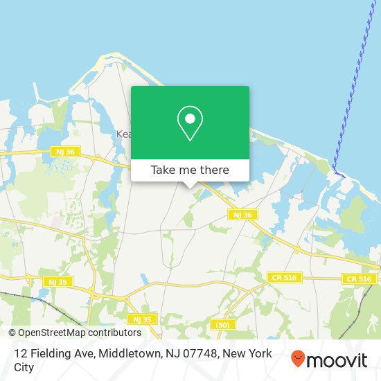 Mapa de 12 Fielding Ave, Middletown, NJ 07748