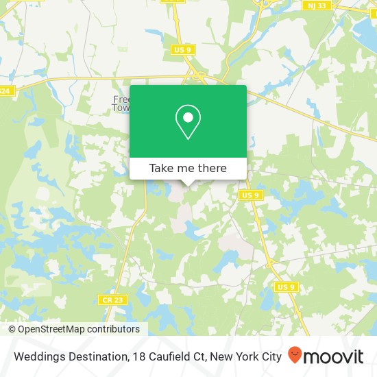 Mapa de Weddings Destination, 18 Caufield Ct