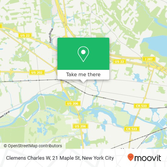 Mapa de Clemens Charles W, 21 Maple St