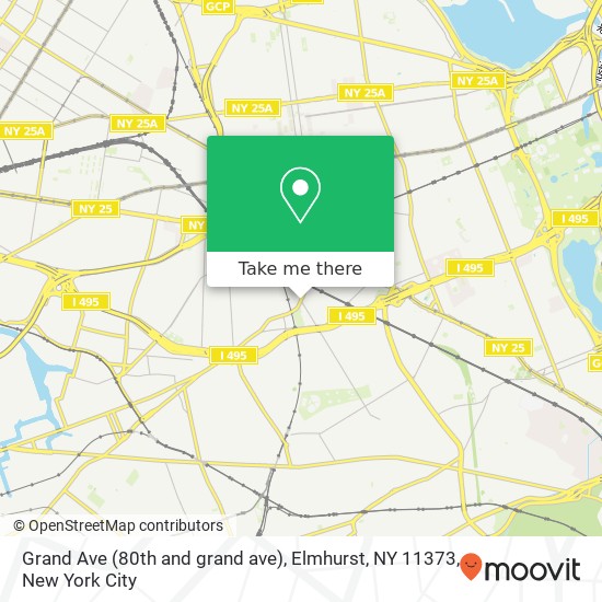 Mapa de Grand Ave (80th and grand ave), Elmhurst, NY 11373