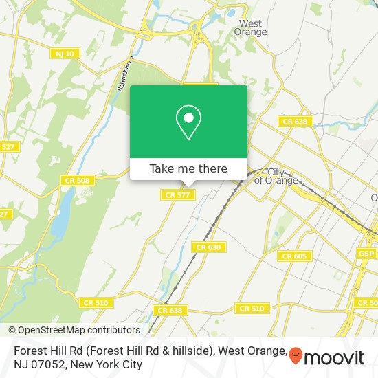 Forest Hill Rd (Forest Hill Rd & hillside), West Orange, NJ 07052 map