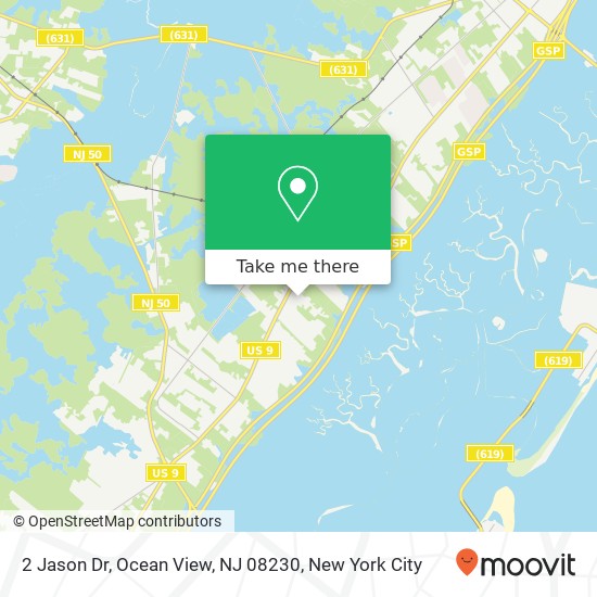 Mapa de 2 Jason Dr, Ocean View, NJ 08230