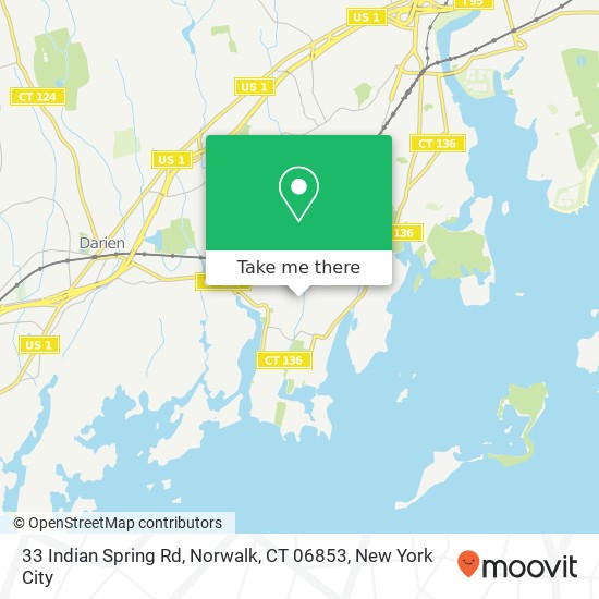 Mapa de 33 Indian Spring Rd, Norwalk, CT 06853
