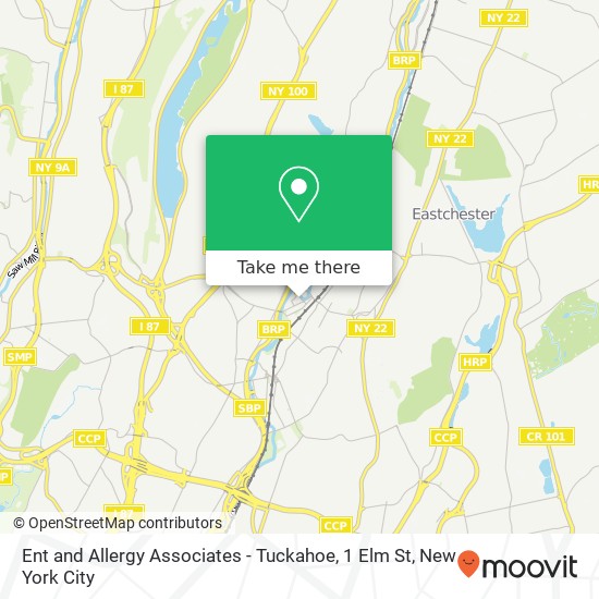 Ent and Allergy Associates - Tuckahoe, 1 Elm St map