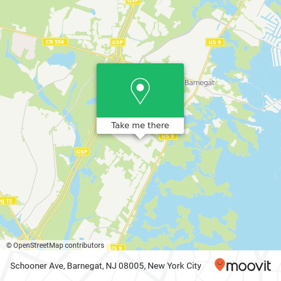Mapa de Schooner Ave, Barnegat, NJ 08005
