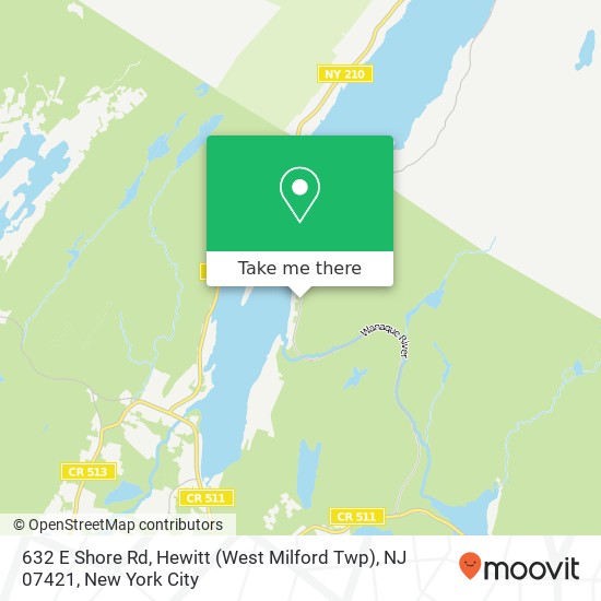 Mapa de 632 E Shore Rd, Hewitt (West Milford Twp), NJ 07421