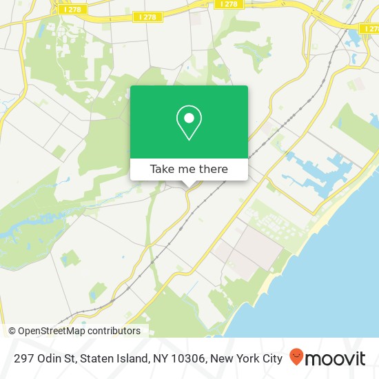 Mapa de 297 Odin St, Staten Island, NY 10306