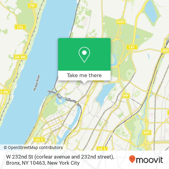 Mapa de W 232nd St (corlear avenue and 232nd street), Bronx, NY 10463