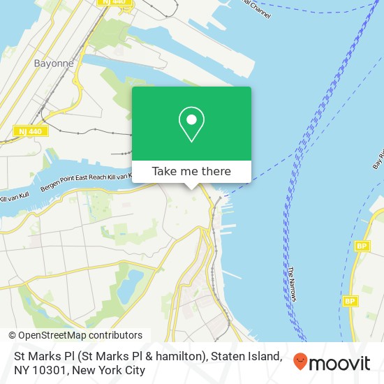 Mapa de St Marks Pl (St Marks Pl & hamilton), Staten Island, NY 10301