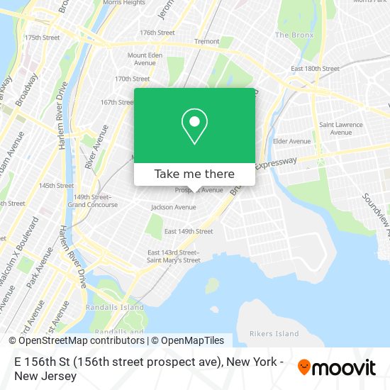 Mapa de E 156th St (156th street prospect ave)