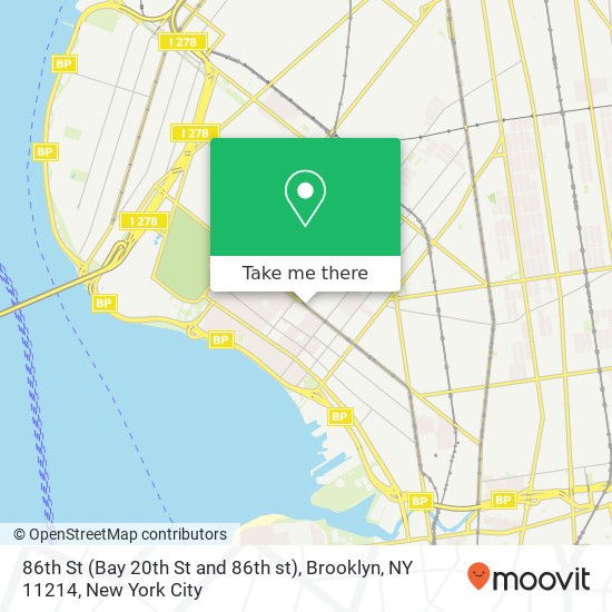 Mapa de 86th St (Bay 20th St and 86th st), Brooklyn, NY 11214