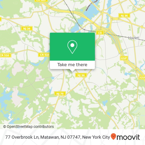 77 Overbrook Ln, Matawan, NJ 07747 map