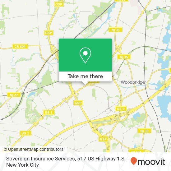 Mapa de Sovereign Insurance Services, 517 US Highway 1 S