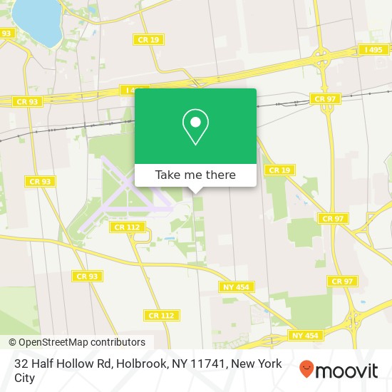 Mapa de 32 Half Hollow Rd, Holbrook, NY 11741