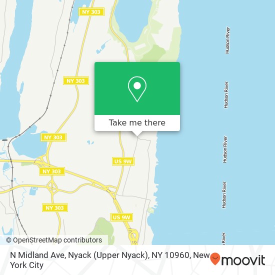 Mapa de N Midland Ave, Nyack (Upper Nyack), NY 10960