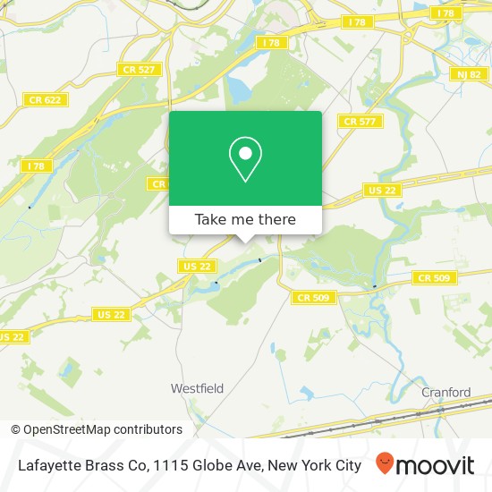 Mapa de Lafayette Brass Co, 1115 Globe Ave