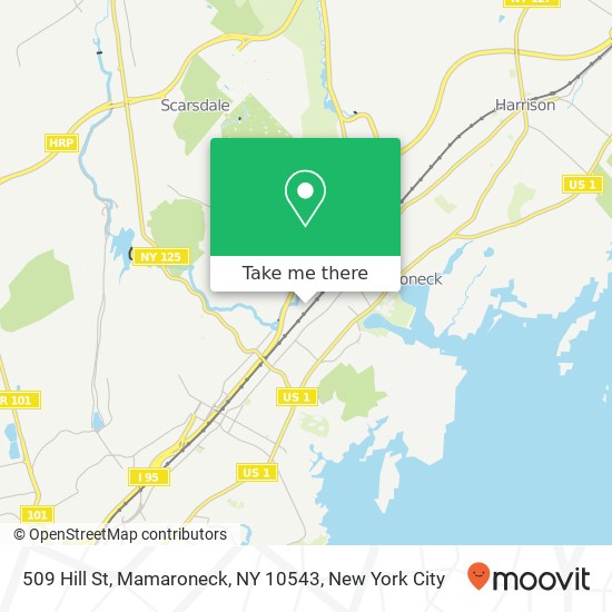 Mapa de 509 Hill St, Mamaroneck, NY 10543