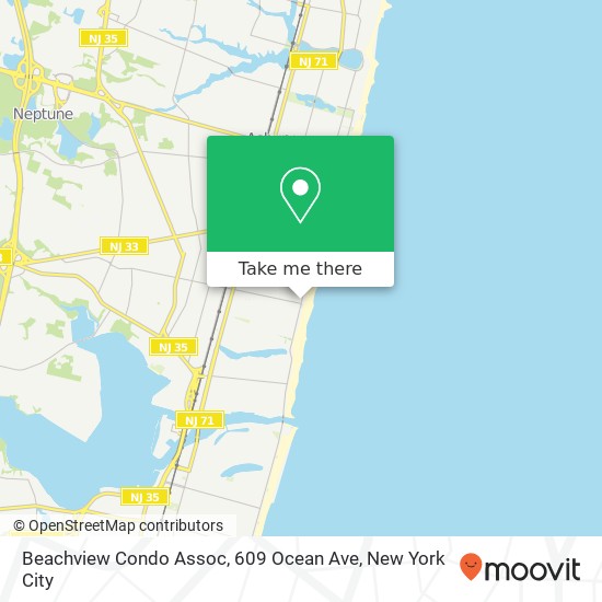 Mapa de Beachview Condo Assoc, 609 Ocean Ave