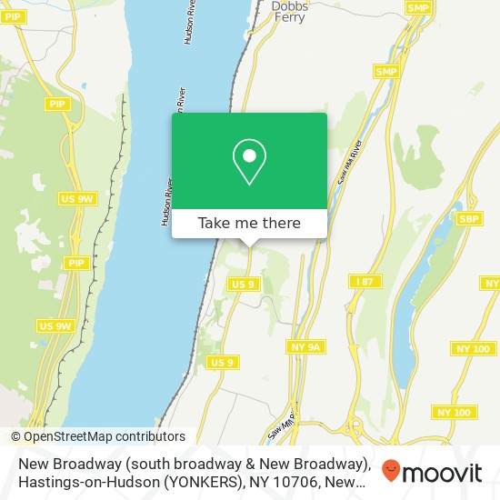 New Broadway (south broadway & New Broadway), Hastings-on-Hudson (YONKERS), NY 10706 map