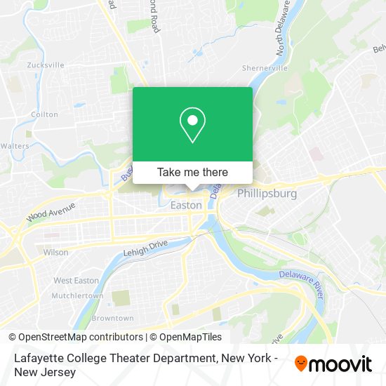 Mapa de Lafayette College Theater Department