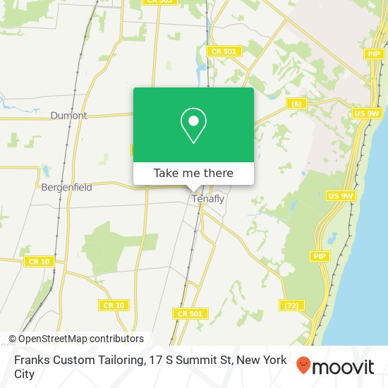 Franks Custom Tailoring, 17 S Summit St map