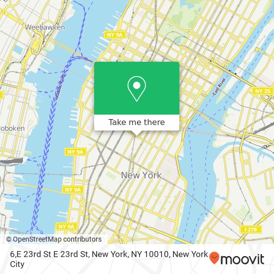 Mapa de 6,E 23rd St E 23rd St, New York, NY 10010