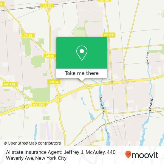 Mapa de Allstate Insurance Agent: Jeffrey J. McAuley, 440 Waverly Ave