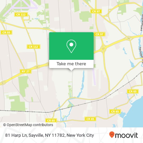 Mapa de 81 Harp Ln, Sayville, NY 11782